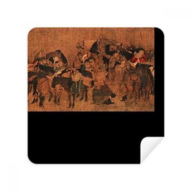 Imagem de Tea Horse Road Pintura chinesa Silk Road óculos de seda pano limpador de tela tecido de camurça pacote com 2