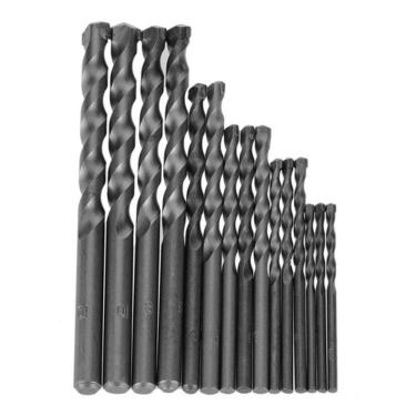 Imagem de Jogo 15 Brocas Para Concreto Parede Cimento Ferro 3 A 10 Mm