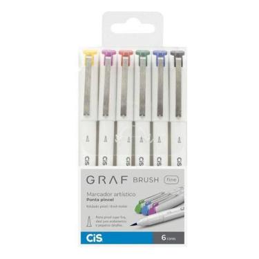 Imagem de Caneta Cis Graf Brush Fine Com 06 Unidades