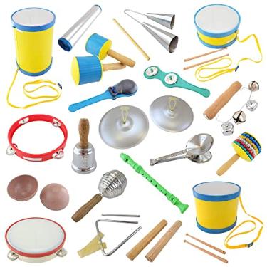 Imagem de Kit Bandinha Rítmica Infantil Brinquedo Com 20 Instrumentos Musicais Carlu Brinquedos