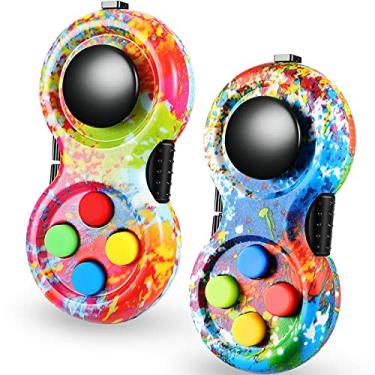 Imagem de 2 peças Fidget Pad portátil Fidget Pad Fidget para controle de ansiedade, brinquedo educativo sensorial para meninos e meninas, alívio de ansiedade e estresse (estilo grafite)