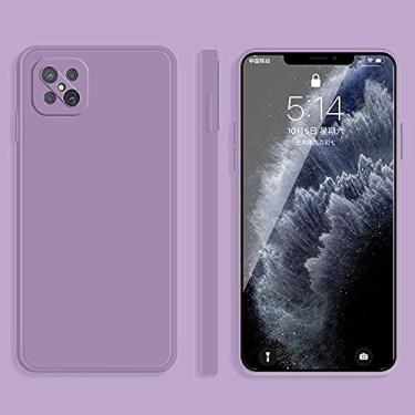 Imagem de Mobile phone accessories Para FOR OPPO A92s Cor Sólida Imitação Líquida Silicone Borda Reta Unproof Cobertura Completa Capa Protetora phone case