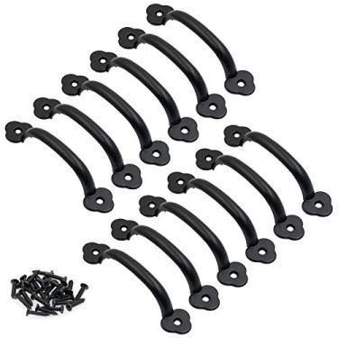 Imagem de Puxador de gaveta Amgiimor, 20 peças, preto fosco, rústico, puxador de gaveta, puxador de gaveta antigo, puxador de portão para cômoda, banheiro, cozinha, armário