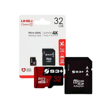 Imagem de Cartão Memória Micro Sd S3+ 32Gb, Classe 10, C/Adaptador