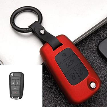 Imagem de CSHU Car Key Case Cover, Fit for Chevrolet Cruze Aveo Lova Epica Opel VAUXHALL Astra Corsa Antara Meriva Insignia Zafira C Mokka Karl,C Red