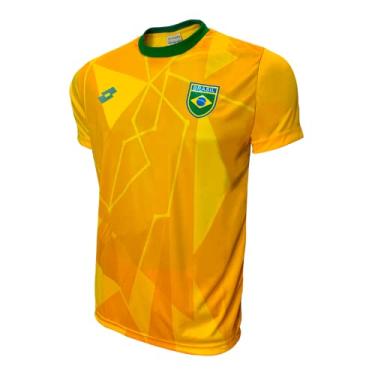 Imagem de Camisa Brasil Lotto Amarelo Masculina Tamanho:M;Cor:Amarelo