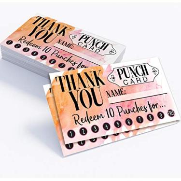 Imagem de Cartões de perfuração Business Thank You – Cartão de visita padrão de 8,89 x 5,08 cm – Conjunto de 50 – Papelaria em branco – Resgatar 10 socos de cartões de agradecimento por menos de US$ 10!