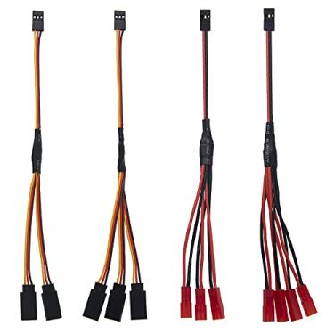 Imagem de 4 peças ShareGoo 7,8 polegadas JR Plug Y Splitter Fio, JR Macho para JST Fêmea Y Harness Adaptador JR Servo Y Cabo de extensão paralela chumbo para SCX10 TRX-4 RC Receptor de Crawler Servo Ventilador de guincho Luzes LED Barco RC