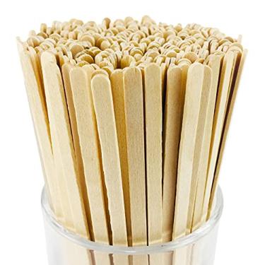 Imagem de 500Pcs Wooden Coffee Stir Sticks,Disposable Coffee Stirrers,5.5 Inches Biodegradable Compostable Eco-Friendly Wooden Stir Sticks,Round-End Birchwood Drink Beverage Stirrers