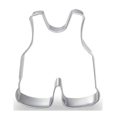 Imagem de ZDYWY Bib Pants macacão suspensório jeans em forma de cortadores de biscoito para chá de bebê