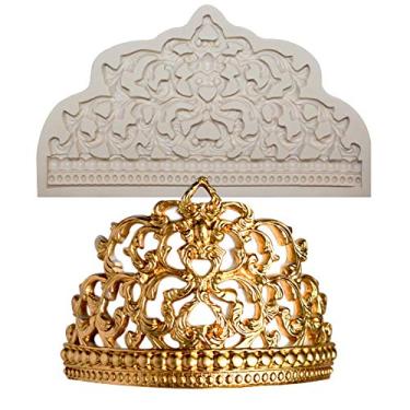 Imagem de Moldes de silicone coroa moldes de fondant de bolo estilo barroco moldes de chocolate para doces para decoração de bolos artesanato de açúcar