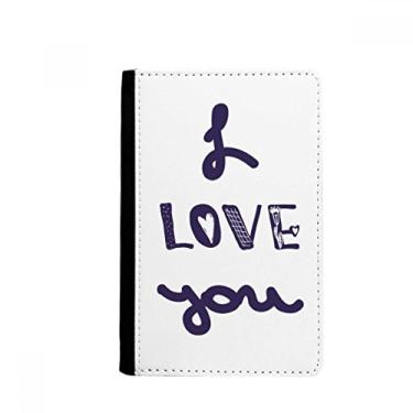 Imagem de Carteira I Love You Cute Quote manuscrito porta-passaporte Notecase Burse capa para cartão, Multicolor
