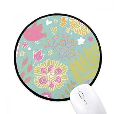 Imagem de Tapete de mouse para mesa de trabalho com folhas verdes para plantas de flores para computador