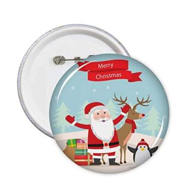Imagem de Alce Papai Noel alce pinguim festival alfinetes crachá botão decoração acessório 5 peças