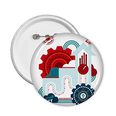 Imagem de Relógio com cores contrastantes para decoração de casa, broches, emblema, 5 peças