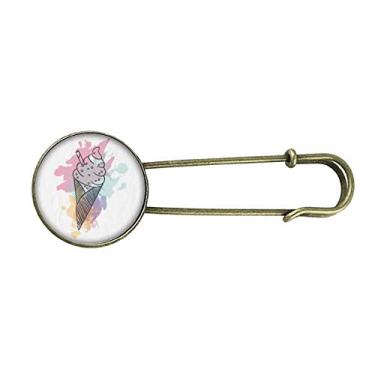 Imagem de Aquarela Biscuits Bar Cones Sorvete Retro Metal Broche Broche Broche Clipe Joias