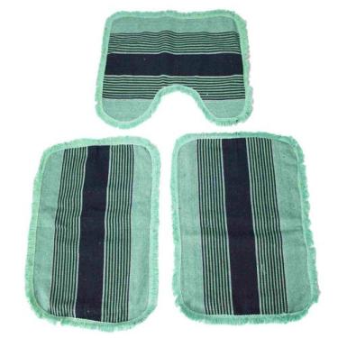 Imagem de Jogo Tapete Banheiro Kit Com 3 Pçs Liso Várias Cores Atacado - Têxtil