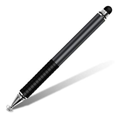 Imagem de Tempaty Caneta Stylus Caneta Universal Touch Screen Caneta Capacitância de Cabeça Dupla Caneta Capacitiva Durável portátil para telefone/tablet cinza