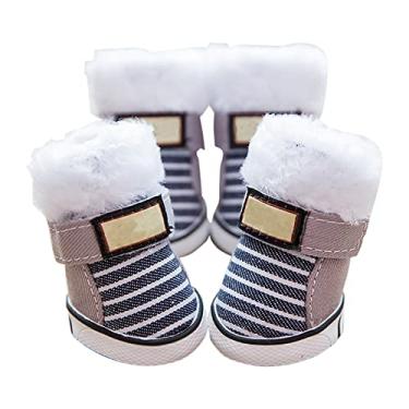 Imagem de Botas para cães sola robusta sapatos para cães botas de cachorro respiráveis sapatos de caminhada para cães pequenos médios botas para cães ao ar livre sapatos de inverno para cães, azul, tamanho 5