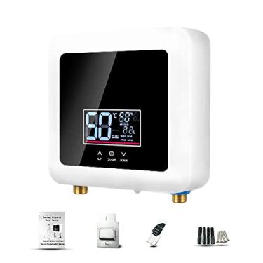 Imagem de Qudai Aquecedor de Água Instantâneo 5500 W Mini Aquecedor de Água Elétrico Sem Tanque Montado na Parede Display LED Suporte Modo Termostato/Ajuste de Energia para Casa Cozinha Banheiro