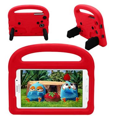 Imagem de Capa para Samsung Galaxy Tab A 7.0 T280 T285 para crianças, capa leve à prova de choque à prova de crianças com suporte de alça para Samsung Galaxy Tab A 7.0 T280 T285 (vermelha)