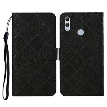 Imagem de YUNCHAO Caixa de telefone Para o Huawei Honor 8x Ethnic Style Arless Caso de couro Flip Horizontal com titular e cartas e carteira e cordão capa para celular