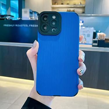 Imagem de Candy Colors Stripe Phone Case para iPhone 11 12 13 Pro Max XR XS MAX X 7 8 Plus Soft Shockproof Case Back Cover, Blue, For iphone 12