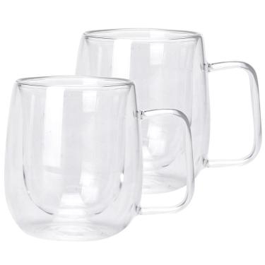 Imagem de Conjunto com 2 Canecas para Café Dynasty Coffee Time em Vidro Borossilicato Parede Dupla – 220 ml 