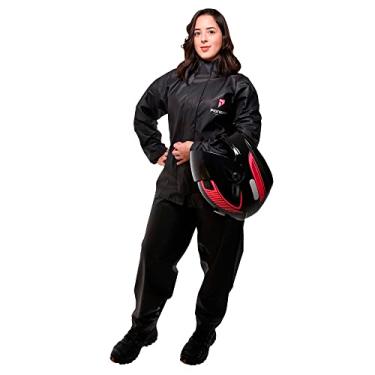 Imagem de Capa de Chuva para Motociclista Modelo Feminino Preto (GG)