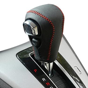 Imagem de KJWPYNF Para Honda CRV CR-V 2012-2014, interior do carro, manopla de mudança de marchas cobertas de couro PU costurado à mão estilo de carro