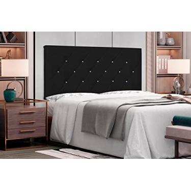 Imagem de Cabeceira Painel Estofada Queen Cama Box Casal Suspensa 1,60 M - Tânia (Corano, Preto)