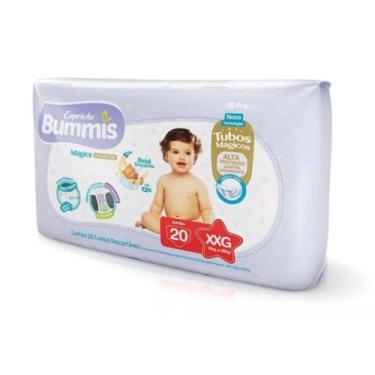 Imagem de Fralda Capricho Bummis Magics Premium XXG Dia e Noite Respirável Elástico Macio Proteção Contra Vazamentos 20 Unidades