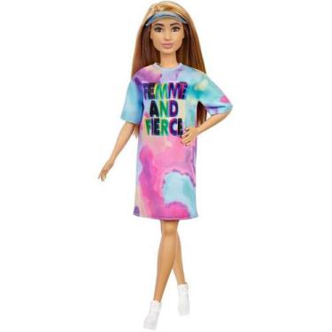 Imagem de Boneca Barbie Fashionista 159 Vestido Tie-Dye Pequena Fbr37 - Mattel