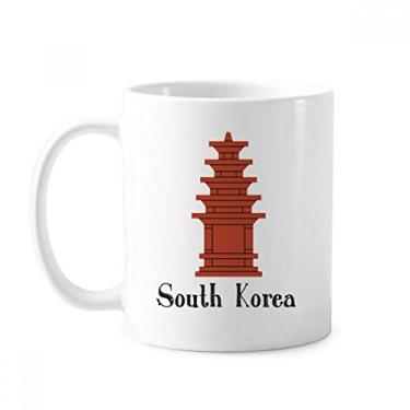 Imagem de Caneca clássica South Korea The Red Brick Tower de cerâmica branca presente com alças 350 ml
