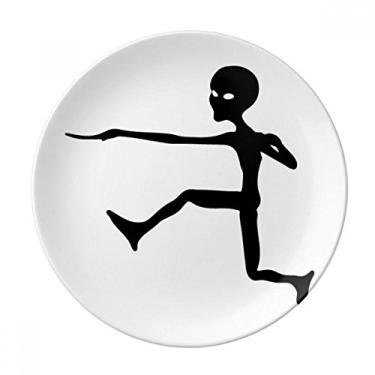Imagem de Universo Alienígena Monstro Pulando Alien Prato Decorativo de Porcelana Salver Prato de Jantar