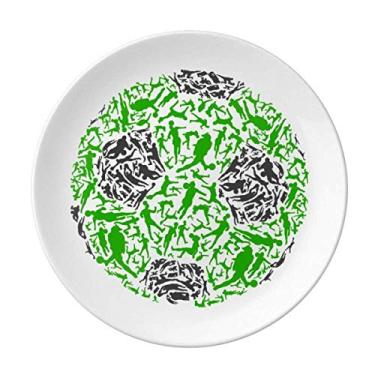 Imagem de Prato decorativo de porcelana para pessoas esportivas de futebol e mesa de jantar