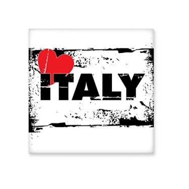 Imagem de I Love Italy Palavra Amor Coração Retangular Azulejo de Cerâmica Brilhante Decalque Pedra Adorna de Tijolos Vitrificados