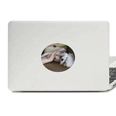 Imagem de Adesivo de notebook com emblema de vinil de animal de estimação branco com foto fofa