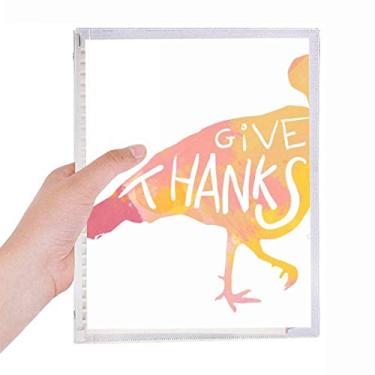 Imagem de Diário de Ação de Graças, peru, aquarela, caderno de folhas soltas, diário recarregável, papelaria