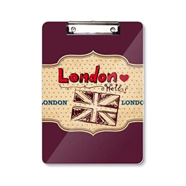 Imagem de UK London Union Jack Carimbo Prancheta Pasta Bloco de Escrita Placa de Apoio A4