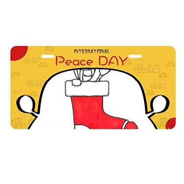 Imagem de DIYthinker Placa de licença Horus Christmas Trenó Folha Flor Etiqueta Decoração Carro Dia da Paz