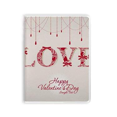 Imagem de Caderno vermelho Love Happy Valentine's Day com capa de goma e diário