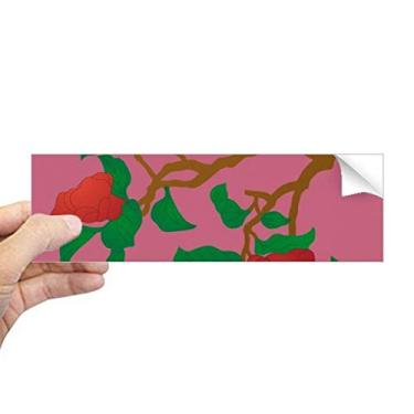 Imagem de DIYthinker Pintura vermelha verde cultura flor retangular para-choque adesivo notebook janela decalque