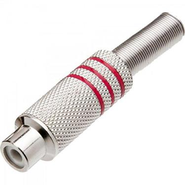Imagem de Plug RCA Femea Niquelado com Mola JCRC0003 Vermelho STORM