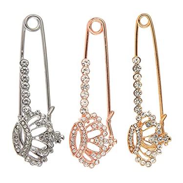 Imagem de 3 Pecas Broche De Coroa De Cristal Acessórios Para Joias Femininas Broche Criativo Broche De Moda Alfinete De Coroa De Abelha Alfinete De Peito Decorativo Suéter Liga Mulher Decote