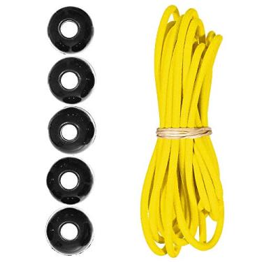 Imagem de Kits de cordas de choque Paracord Planet Ball – 3 m de cabo de choque de 0,5 cm – para acampamento, eventos, tendas, caminhadas, lonas e uso ao ar livre (amarelo)