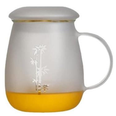 Imagem de PAYNAN 550 ml Copo de vidro com filtro de chá, xícara de água, separação de água, xícara de chá para escritório e casa