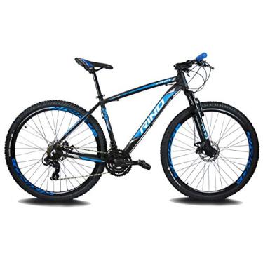 Imagem de Bicicleta Aro 29 Rino Atacama 24v Câmbios SH TRAVA+HIDRÁULICO (Preto/Azul, 21)