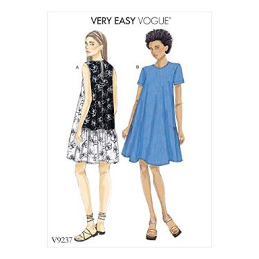 Imagem de Vogue Patterns V9237 Misses' A-Line, estampa de costura de vestidos com babados nas costas, tamanho ZZ (LRG-XLG-XXL)