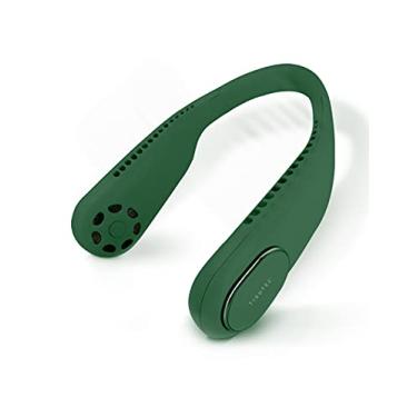 Imagem de TIGUTEC Ventilador portátil sem lâmina, Ventilador pequeno recarregável, Ventiladores pessoais alimentados por bateria de 4000 mAh, Mini ventilador para resfriamento de mãos livres com velocidades de vento ajustáveis, adequado para atividades externas e internas, verde
